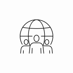 global network team icon sign vector