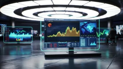 Financial Data Analysis on a Digital Screen - Powered by Adobe