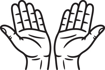 Obraz premium Open Hands Icon Vector Illustration A Symbol of Offering Support and Generosity in Charity