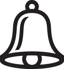 Simple Bell Outline Vector Illustration for Notification, Alert, and Sound Symbol Designs