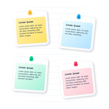 Pinned Notes with Different Colors Illustration