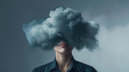 smoky cloud infront of person head