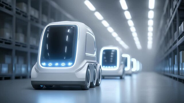Automated Logistics Robot Queue in Future Warehouse