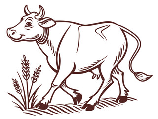 Fototapeta premium Modern Cow Vector Logo Design for Farm Branding Minimalist Cow Head Logo Vector for Dairy Business Creative Cow Silhouette Logo for Agriculture and Livestock