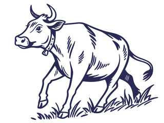 Fototapeta premium Modern Cow Vector Logo Design for Farm Branding Minimalist Cow Head Logo Vector for Dairy Business Creative Cow Silhouette Logo for Agriculture and Livestock