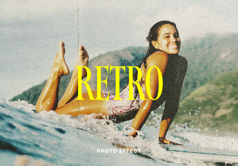 Retro Paper Photo Effect Mockup