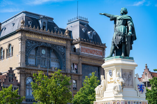 Downtown skyline of Ghent, Belgium