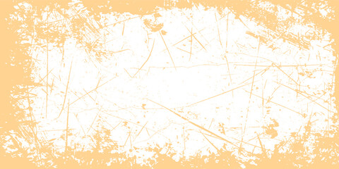 Grunge-style background with a textured, distressed. The background is primarily orange with white patches, creating an orange, rugged effect. Brush stroke texture background. Orange background vector