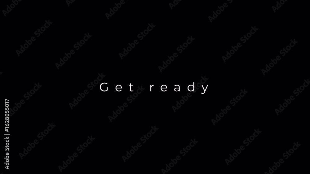 Aufkleber digital glitch animation displaying the prompt get ready on a dark screen. used in cyber or dystopia