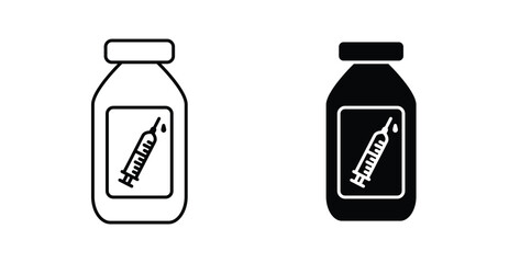 Vial Icon - Editable Stroke & Filled Icon