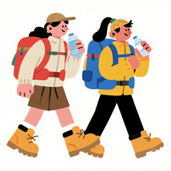 Fototapeta premium Backpacker Walking With Backpack
