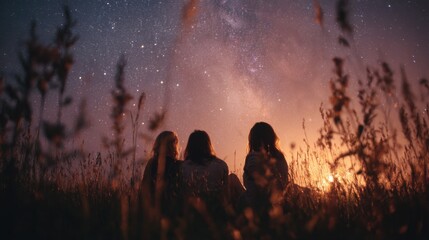 Fototapeta premium Stargazing on the final summer night