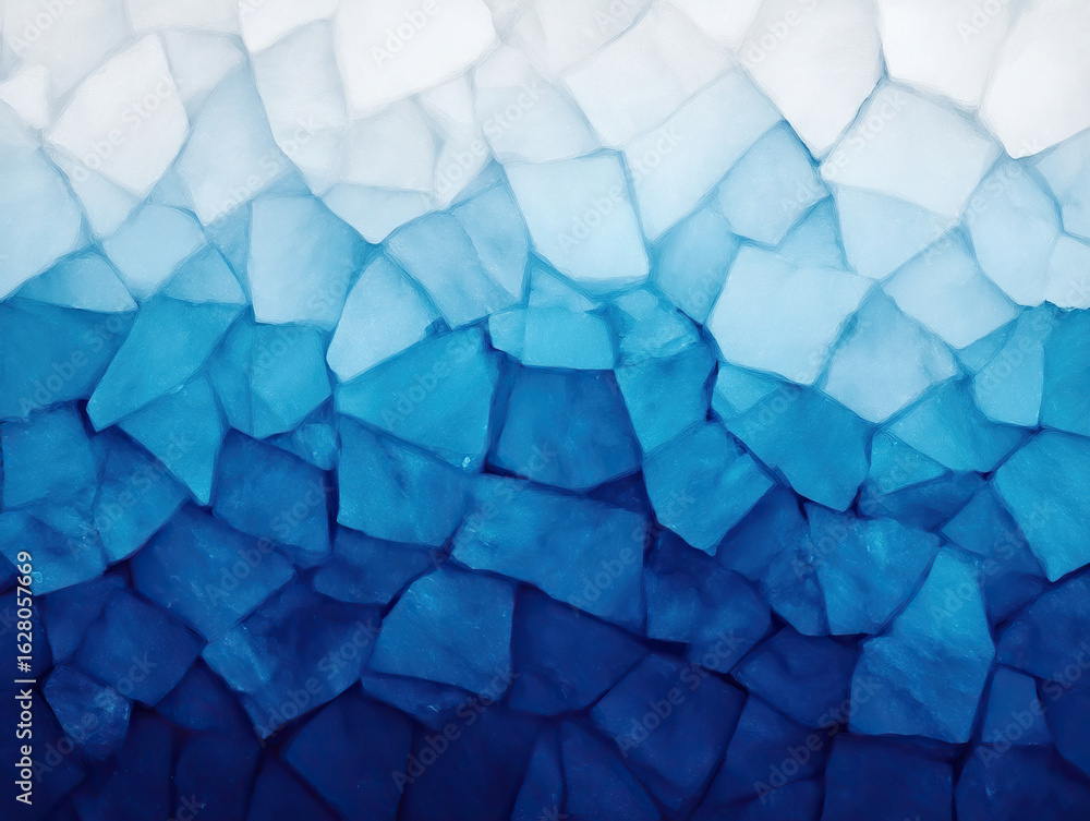 Aufkleber geometric blue ice texture with gradient shades from white to deep blue, creating cool and refreshin