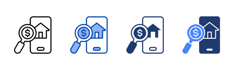 Searching icon set multiple style collection