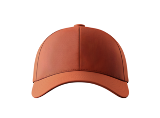  A baseball cap with a jacquard pattern in a rust color, isolated on a white background, captured in high-resolution photography. 