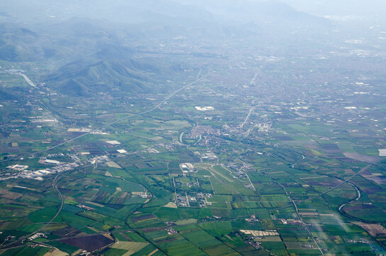 Aerial view of the city of Capua in Campania, Italy