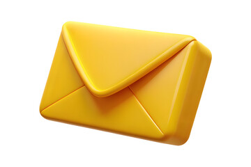 Bright Yellow 3D Envelope &ndash; Photorealistic Digital Art with Minimalist and Elegant Design

