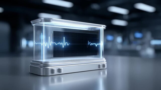Futuristic Heart Rate Monitoring Device Display