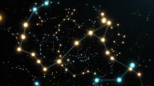 Mysterious cosmic journey through a starfield with glowing constellations, perfect for dreamy sci-fi, fantasy, and space exploration content