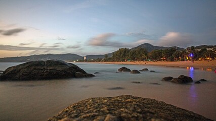 Panoramic sunset view Kata Beach Phuket
