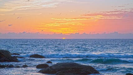 Golden sunrise over Kata Beach Phuket