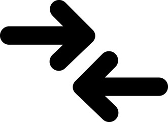 Black arow icon vector silhouette design isolated on white background transparent icon on a transparent background .Curve Arrow right side direction in black color on a plain white background