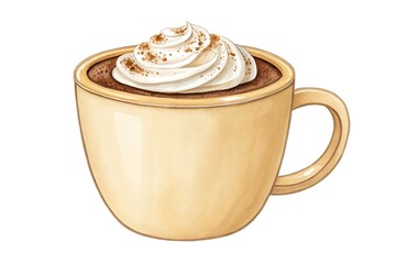 Cozy hot chocolate with whipped cream and cinnamon