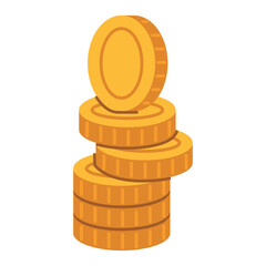 Stack of gold coins, symbolizing savings, income, and financial growth. Modern vector illustration isolated on white background, hand drawn, flat design