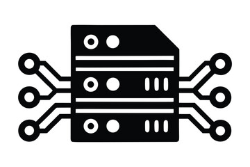 Flat Data Center Icon for Internet Security & Networking