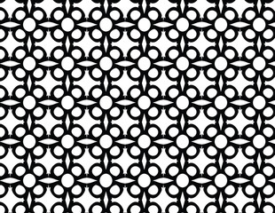 Black and White Ornate Geometric Seamless Pattern