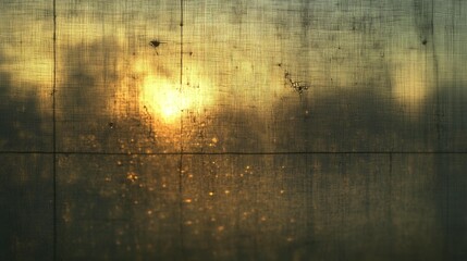 Obraz premium Sunset through a textured wall