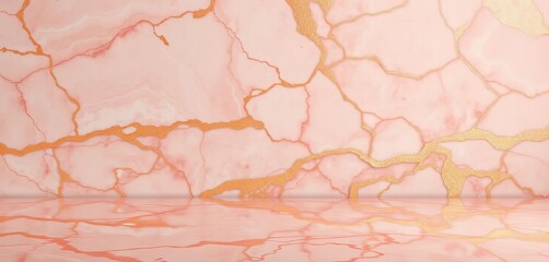 Rosegold marble backdrop, subtly glossy with shimmering highlights,  decorative, shimmer