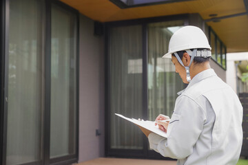 住まいのチェックをする建築士男性