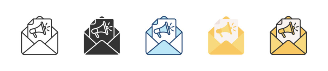 Email Marketing Icon Set Multiple Style Collection