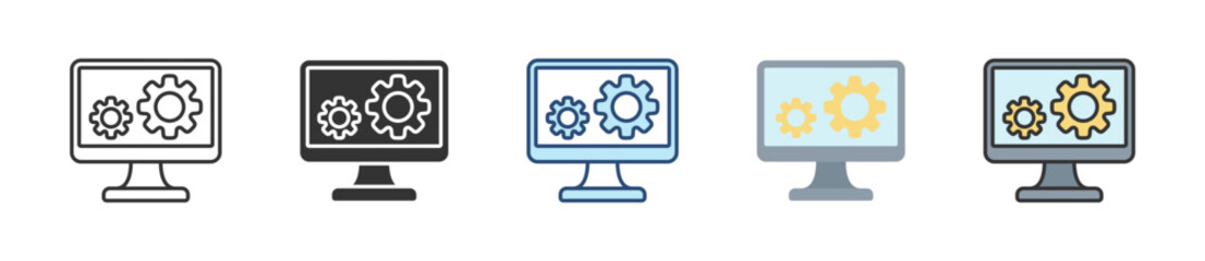 Configuration Icon Set Multiple Style Collection