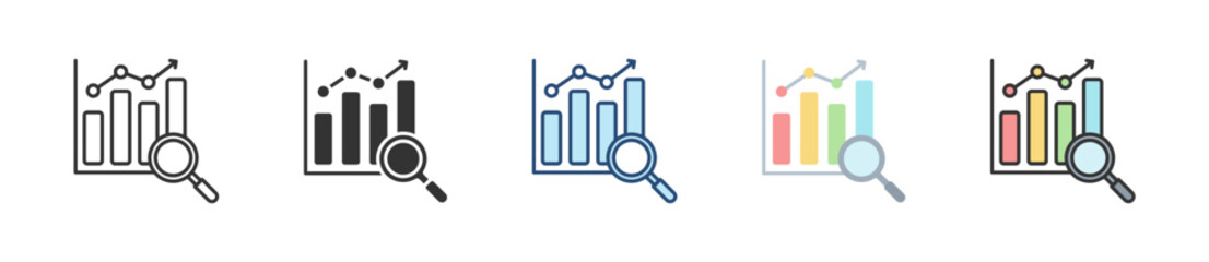 Market Research Icon Set Multiple Style Collection