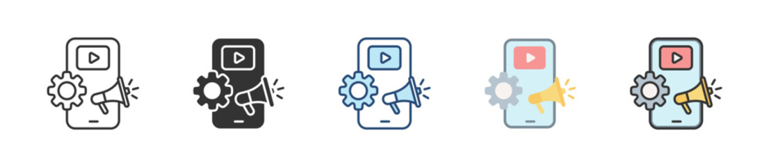 Content Management Icon Set Multiple Style Collection