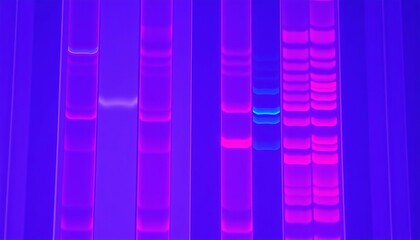 SDS-PAGE gel electrophoresis showing separated protein bands,  analyte, size separation