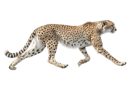 Cheetah in motion, side view