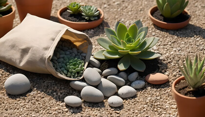 Succulent Garden with Potted Plants