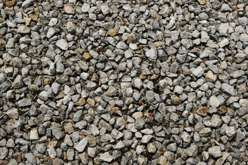 Macro texture of sharp gravel stones used on the Sargan Eight railway in Mokra Gora, Serbia.