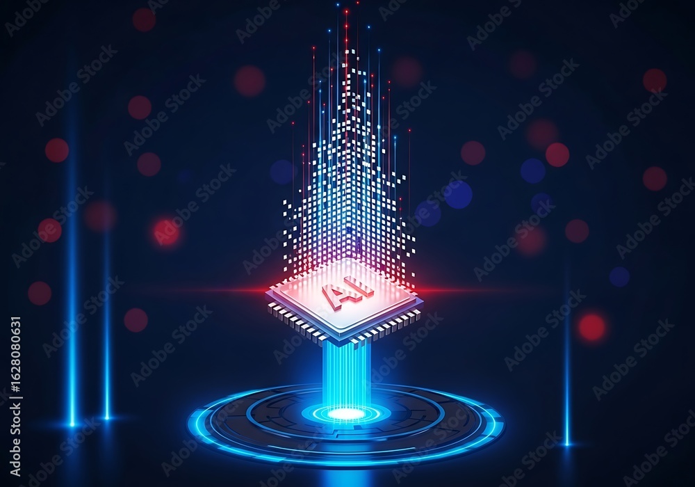 Aufkleber artificial intelligence processor concept representing modern technology and innovation.