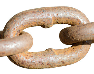 Close up of a rusted chain link a macro study of texture and weathering