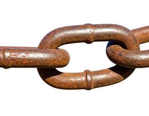 Fototapeta premium Close up of a rusted metal chain against a dark background
