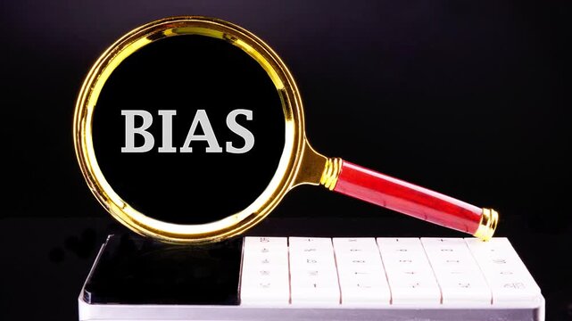Unexpected appearance of BIAS text. Concept of facts and biases. A word BIAS