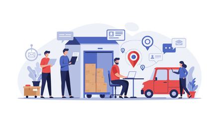 Efficient delivery service with team using technology for logistics management