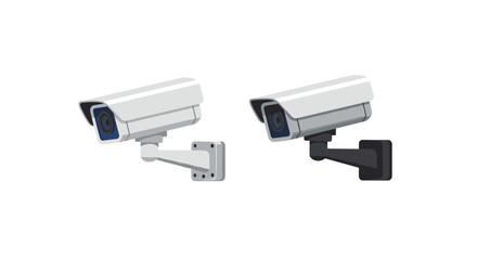 Realistic surveillance camera design in minimalist style for security systems