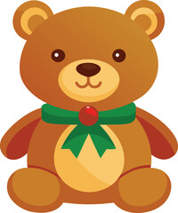 Fototapeta premium Adorable Teddy Bear with Festive Christmas Bow.