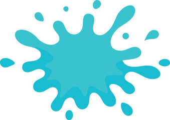 Bright Cyan Paint Splash Graphic Illustration.