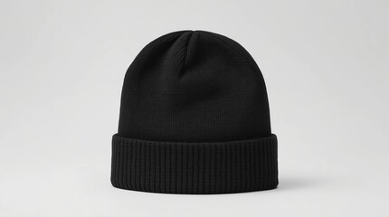 Black beanie isolated on white background
